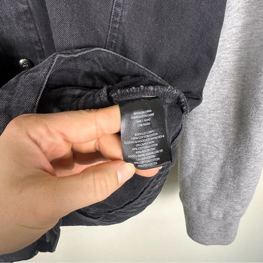 LURKING CLASS XXL Men Grunge Streetwear Black and Gray Patch Denim Hoodie Jacket - Picture 4 of 7